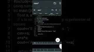 c++ program to find area and Perimeter of square #youtubeshorts