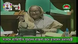 সংসদে ব্যারিস্টার সুমনের ব্যক্তব্য শুনে হাসলেন প্রধানমন্ত্রী