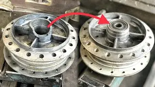 First Time I Repaired The Broken Hub of My Bike | Restoration Motorcycle Wheel Hub