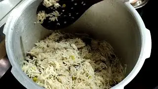 Mushroom and Peas Pulao in Cooker | Simple & Tasty Veg Pulao