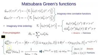 21- Matsubara formalism - Course on Quantum Many-Body Physics