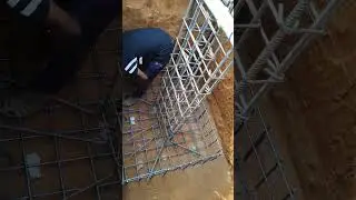 How to Install Column Footing Mat - Steel Reinforcement.  #Column #FoundationWork #viral #shorts