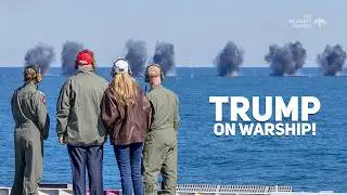 RARE FOOTAGE! Trump & Melania Witness Missile Launches on U.S. Warship | 250 Years of Navy Power