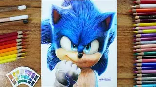 Drawing Sonic the Hedgehog with Colored Pencils | AM Draws
