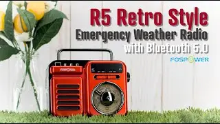 Must Have for Camping Adventures Retro Bluetooth Speaker, Emergency Crank Radio NOAA, Power Bank