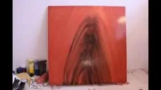 Feather Mahogany wood effect faux (fake) in acrylic glaze (water base)