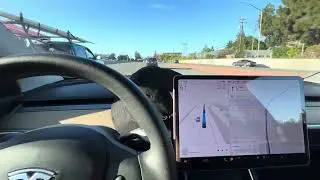 Tesla FSD V12.3 still can NOT handle highway merge traffic light 🤷