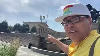 Visiting the famous ROCKY BALBOA STATUE & STEPS from the film series w/ Tim Estiloz