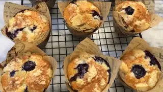 Perfect blueberry cream cheese muffin