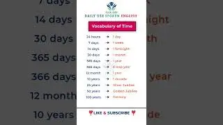👉 English Time Vocabulary 😱 99% People Don&rsquo;t Know This!