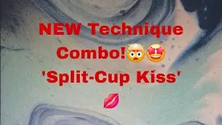 How to Create a Split-Cup Kiss Straight Pour (81)! #fluidart #painting #art #splitcupkiss