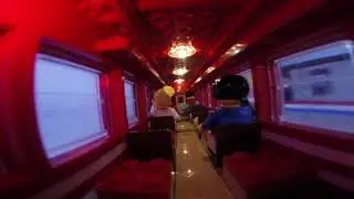 Riding inside a Lego model of the NZR RM class railcar, Dr K's Classic Bricks Lego layout