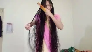 Wet hair combing 😇
