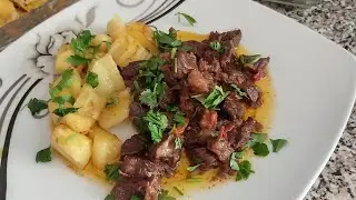 Вкусное приготовление бычьего сердца. DADLI DANA ÜRƏYİ.