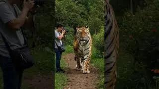 🐅 Massive Tiger Walking in the Wild 😱🌲 #WildTiger #BigCats #AnimalKingdom