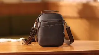 Polare Full Grain Italian Leather Carry Gun Pouch Small Crossbody Pistol Case