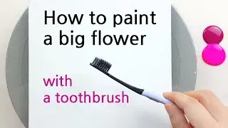 (444) How to paint a big flower with a toothbrush | Fluid Acrylic for beginners | Designer Gemma77
