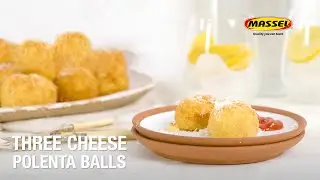 Three-Cheese Polenta Balls with Massel Chicken Style Liquid Stock