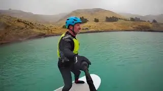 Fliteboarding Lyttelton Harbour, New Zealand