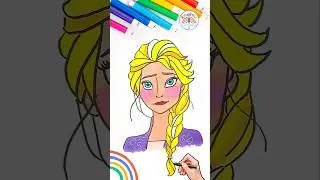 Elsa FROZEN | Draw Elsa FROZEN Beautiful Tutorial 🌈👸🏼 #disney #FROZEN #princess #elsa #shorts