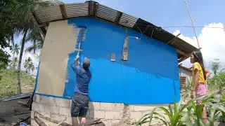 House For Filipino Family - Surprise for Family & Painting the Walls - Province Life Philippines