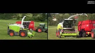 Neuer Claas Jaguar 940 Typ 498 beim Gras h&auml;ckseln | Multicam | Split Screen