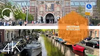 Amsterdam, Netherlands 🇳🇱 4K virtual tour/run.chill music. canals, city centre,red light district