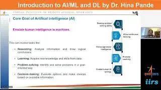 Introduction to AI/ML and DL by Dr. Hina Pande
