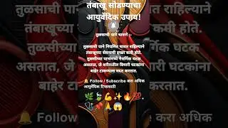 तंबाखूची सवय सोडायची असेल तर रोज तुळस चावा! 😱 #motivation #marathireels #shorts #ytshorts