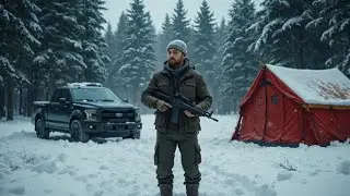 Hunting Rabbits in a Snowstorm | Solo Winter Camping Adventure