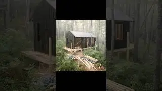 Process Plan's Building a House in The forest #woodworking #woodenhouse #wooddesigner #shortvideo