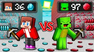 Mikey RUBY vs JJ DIAMOND Mine Battle in Minecraft (Maizen)
