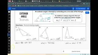 Geom Lsn 14 P6 Triangle Angle Sum and Exterior Angle