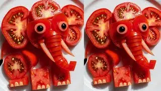 Tomato থেকে Elephant বানানোর Creative Video | Funny Vegetable Creation