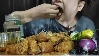 Pork with fermented bamboo shoot and king chilli🌶️#mukbang |#subscribe| @animeats24 