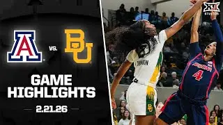 Arizona vs. #15 Baylor Game Highlights | 2025-26 Big 12 Women's Basketball