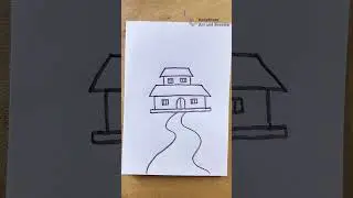 House Scenery Drawing | Easy Drawing With Pencil #rongdhonuartanddrawing
