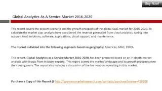 Analytics as a Service Market Global Research and Analysis Report 2020