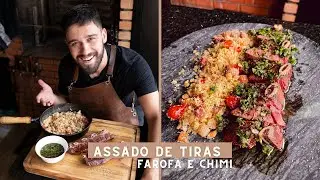 Assado de Tira com Farofa especial e Chimichurri Caseiro