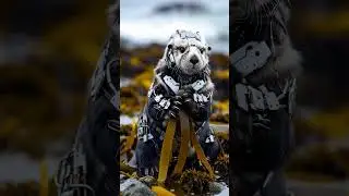 Ocean drifting high tech Sea Otter 🦦 #shorts #seaotter  #cgi #shibainu #mech #shiba #3dart #robot