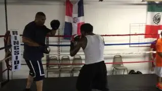 Here's Josh Bowles getting in some mitt work with Jason Bryant at Cameron Street Gym