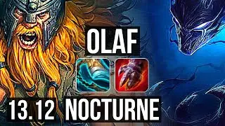 OLAF vs NOCTURNE (TOP) | Quadra, 800+ games, 900K mastery, Dominating | NA Master | 13.12