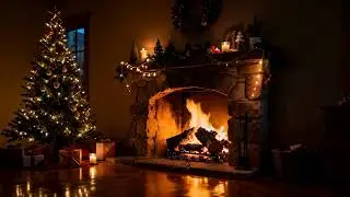 5H Christmas Fireplace 4K 🕯️ Cozy Crackling Fire & Holiday Lights for Calm Focus (No Music)