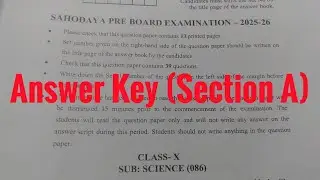 Class10 Science ll Sahodaya Pre-board (2025-26) Science set-3 Answer key (section A) ll #answerkey 
