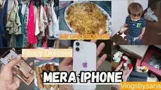 Aj Ka Full Day Routine🤍|Mehngay Bartan | Food Prep😍|Jewellery & Fancy Dresses |iPhone 12 Mini