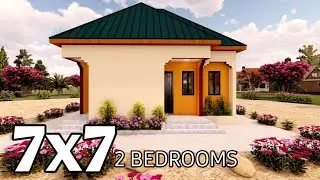 2 BEDROOMS | 96 SQM.(7m. x 7m.)/ 529 SQFT. | Bungalow House Design | Modern House Design | 1 T&B