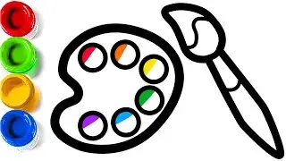 Palette and Brush Drawing ~~!!!(EASY DRAWING)