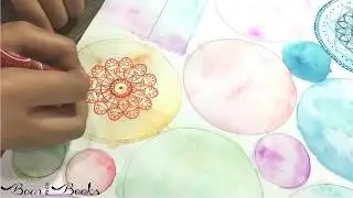 Orange Mandala on Watercolour Wash | Timelapse