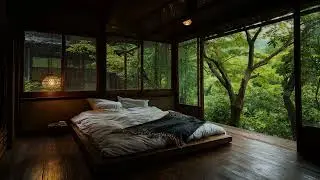 Japanese Rain and Thunder Sounds for Deep Sleep, Stress Relief and Calm Minimalist Night Rest