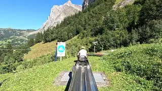 8year old Riding toboggan in Switzerland!